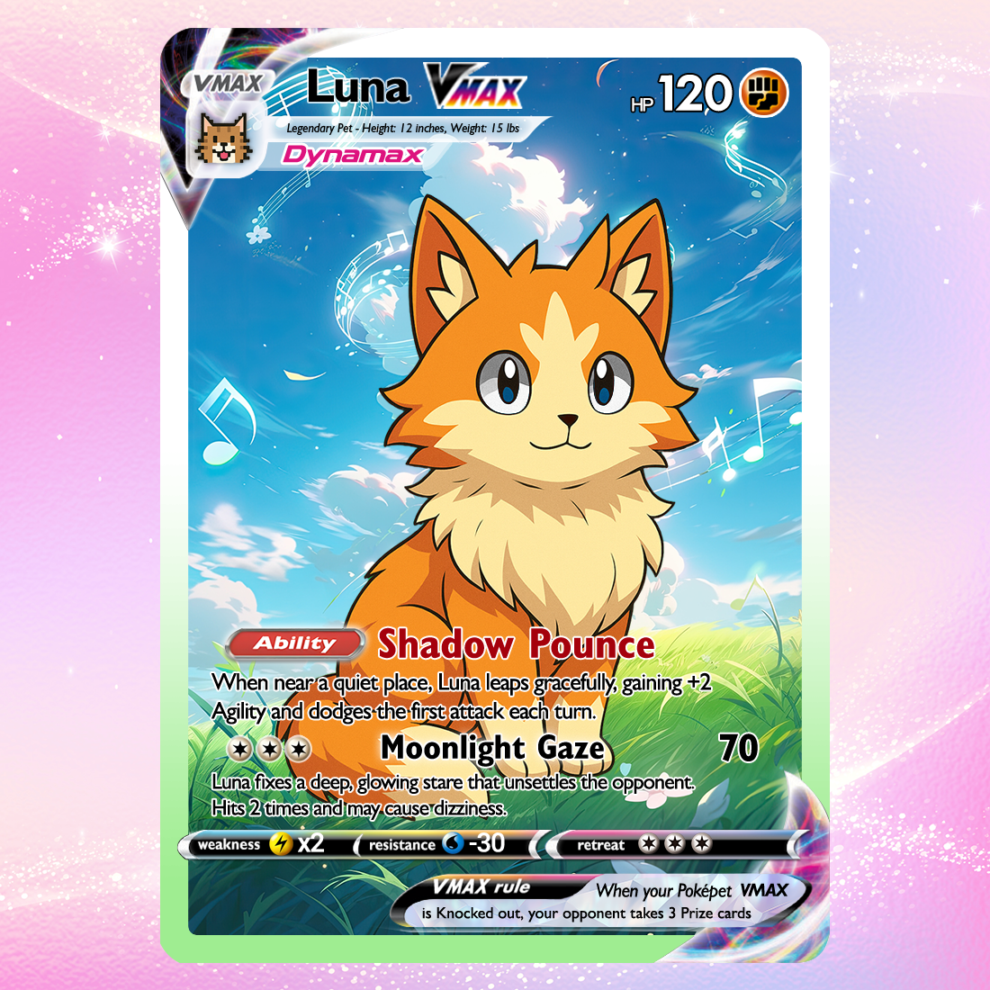 Custom Pokémon Card for Pet Lovers, Personalized Pokémon Card with Pet Photo for Dog Mom Cat Mom Dog Dad Cat Dad - CPC-48