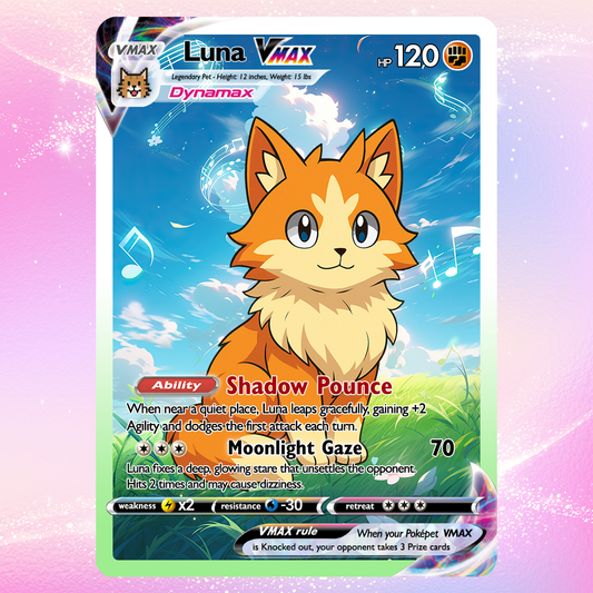Custom Pokémon Card for Pet Lovers, Personalized Pokémon Card with Pet Photo for Dog Mom Cat Mom Dog Dad Cat Dad - CPC-48
