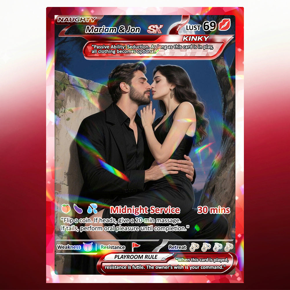 18+ Adult Edition Custom Pokemon Card - Personalized Anime Couple Trading Cards - Pokemon-Inspired Metal, Acrylic & Digital Collectibles - CPC-73