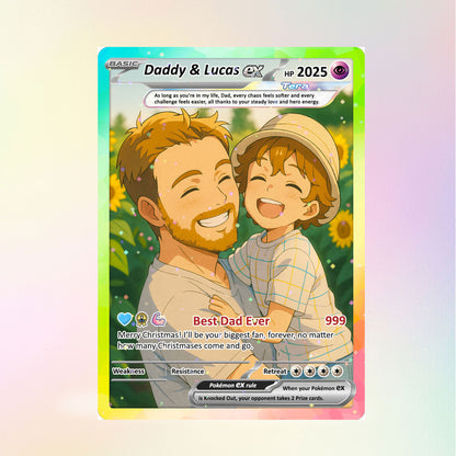 Best Dad Ever Pokemon Card, Custom Pokemon Card  - Anime-Inspired Personalized Pokemon Card for Dad - Perfect Gift for Dad - CPC-53