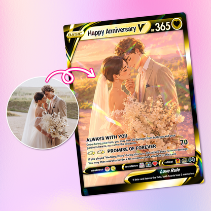 Happy Anniversary Personalized Pokémon Card, Anime Style Custom Pokémon Cards - CPC-03