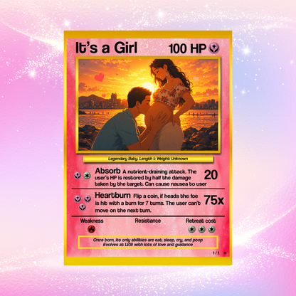 Baby Announcements Custom Pokemon Card, Pregnancy Announcement Personalized Pokemon Card, Custom Poke Card Gift for Him and Her, Birth Announcement Cards - CPC-52