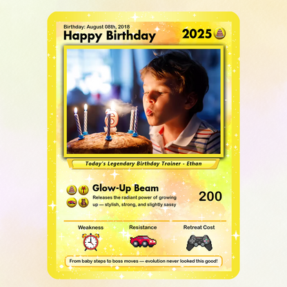 Happy Birthday Custom Pokémon Card, Personalized Pokémon Card for Date of Birth - CPC-11