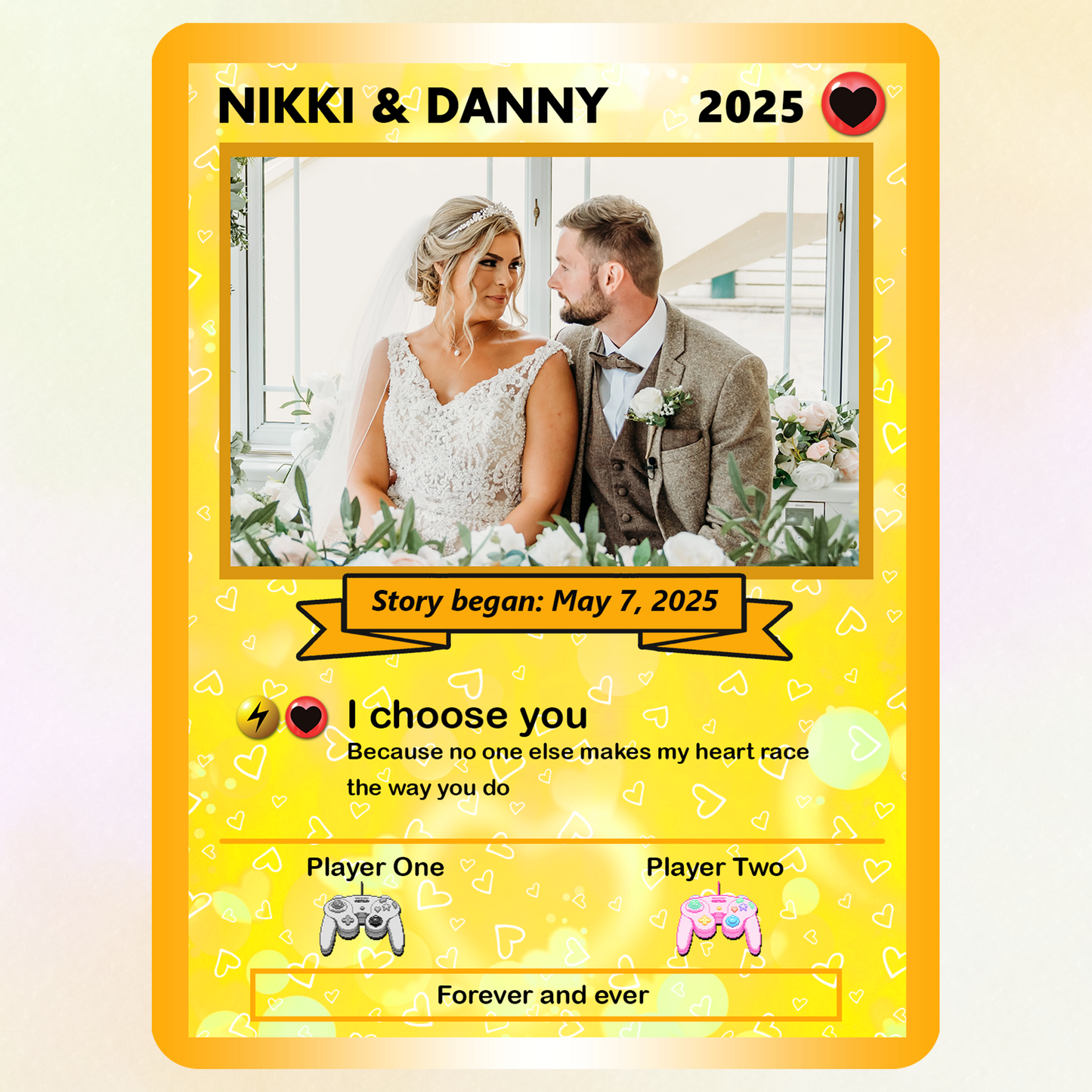 Custom Pokemon Card with Photo, Pixel Characters & Anime Transformation Custom Pokemon Card - Personalized Poke Card for Couples - CPC-62