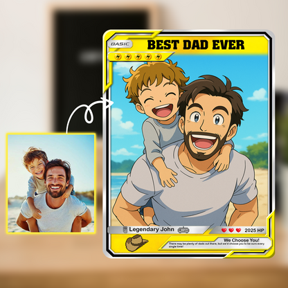 Custom Pokemon Card  - Anime-Inspired Personalized Pokemon Card for Dad | Daddy & Me Customized Poke Gift - Customizable Trading Cards - CPC-16