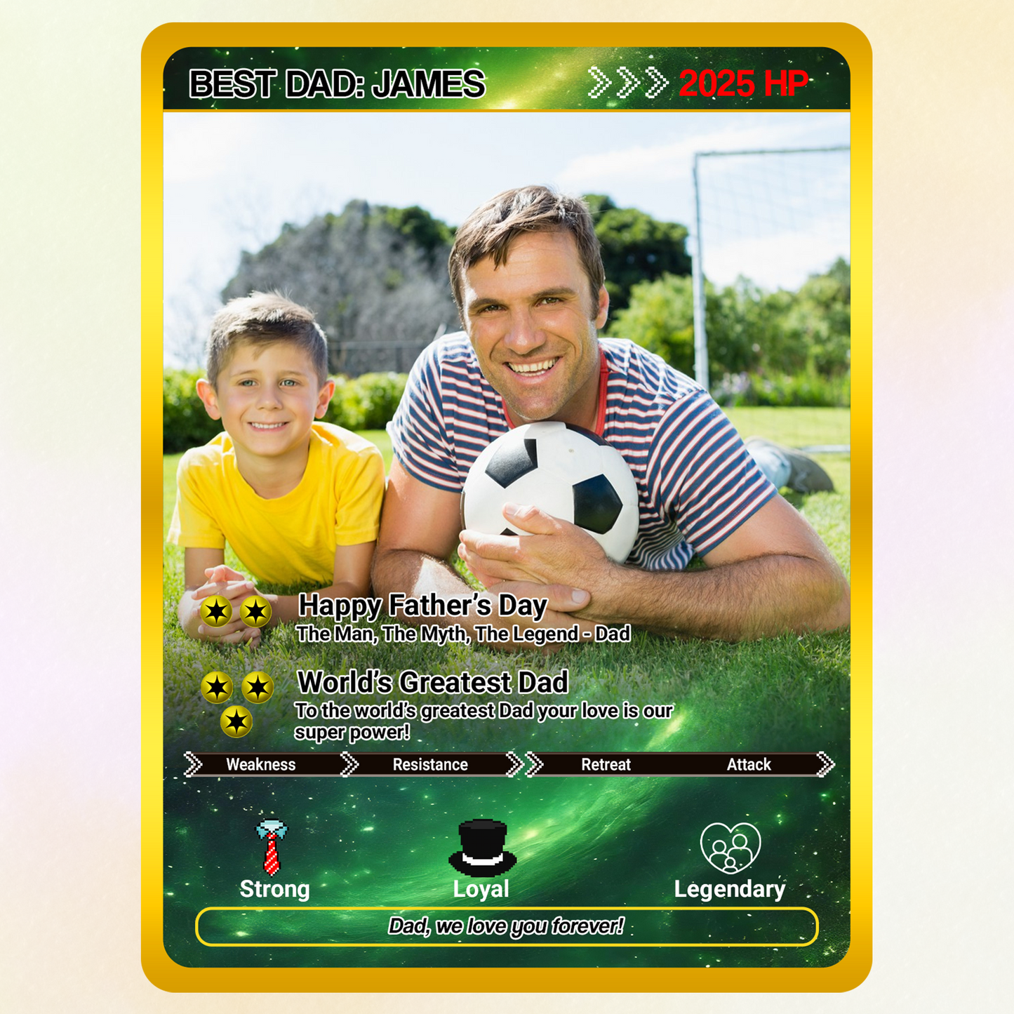 Father's Day Custom Pokemon Card  - Anime-Inspired Personalized Pokemon Card for Dad | Daddy & Me Customized Poke Gift - Customizable Trading Cards - CPC-31