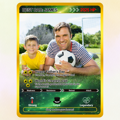 Father's Day Custom Pokemon Card  - Anime-Inspired Personalized Pokemon Card for Dad | Daddy & Me Customized Poke Gift - Customizable Trading Cards - CPC-31