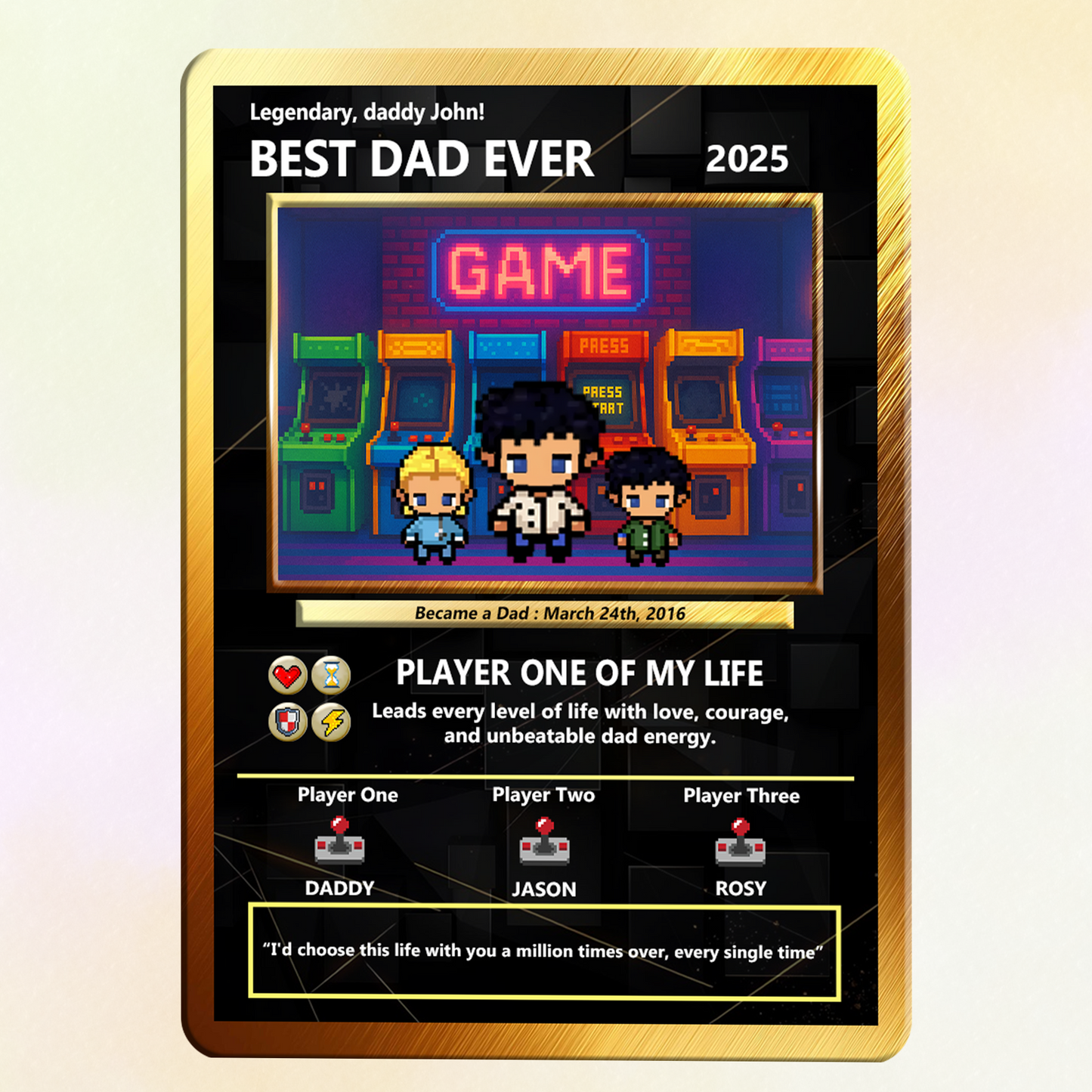Best Dad Custom Pokemon Card by Pixel Characters  - Anime-Inspired Personalized Pokemon Card for Dad - Customizable Trading Cards with Photo - CPC-47