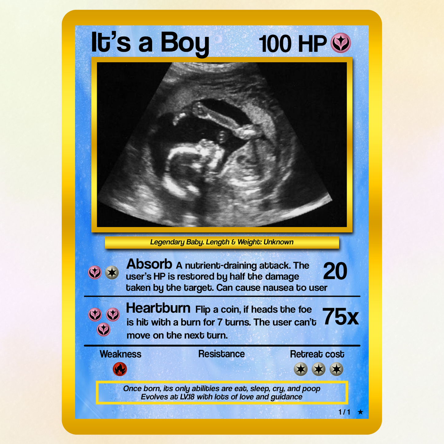 Baby Announcements Custom Pokemon Card, Pregnancy Announcement Personalized Pokemon Card, Custom Poke Card Gift for Him and Her, Birth Announcement Cards - CPC-52