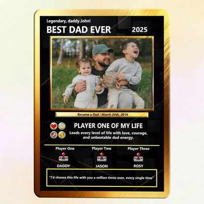 Best Dad Custom Pokemon Card by Pixel Characters  - Anime-Inspired Personalized Pokemon Card for Dad - Customizable Trading Cards with Photo - CPC-47