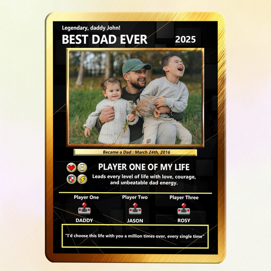 Best Dad Custom Pokemon Card by Pixel Characters  - Anime-Inspired Personalized Pokemon Card for Dad - Customizable Trading Cards with Photo - CPC-47