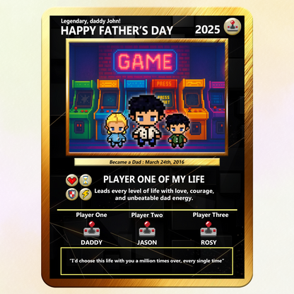 Best Dad Custom Pokemon Card by Pixel Characters  - Anime-Inspired Personalized Pokemon Card for Dad - Customizable Trading Cards with Photo - CPC-47