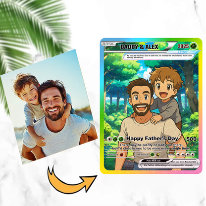 Custom Pokemon Card  - Anime-Inspired Personalized Pokemon Card for Dad - Personalized Poke Card Custom Gift for Dad - CPC-17