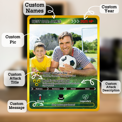 Father's Day Custom Pokemon Card  - Anime-Inspired Personalized Pokemon Card for Dad | Daddy & Me Customized Poke Gift - Customizable Trading Cards - CPC-31