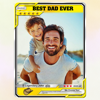 Custom Pokemon Card  - Anime-Inspired Personalized Pokemon Card for Dad | Daddy & Me Customized Poke Gift - Customizable Trading Cards - CPC-16