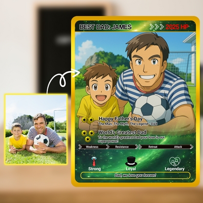 Father's Day Custom Pokemon Card  - Anime-Inspired Personalized Pokemon Card for Dad | Daddy & Me Customized Poke Gift - Customizable Trading Cards - CPC-31