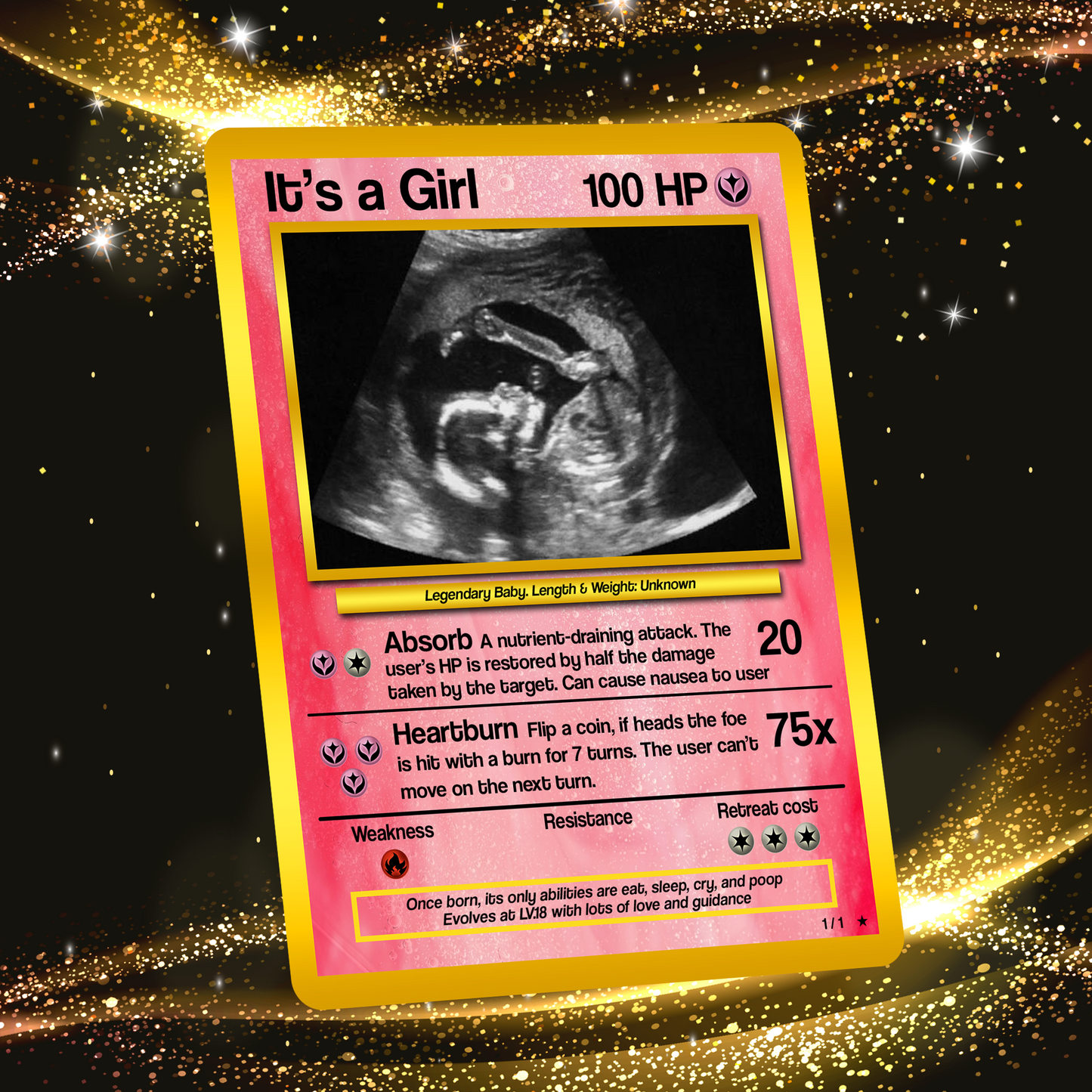 Baby Announcements Custom Pokemon Card, Pregnancy Announcement Personalized Pokemon Card, Custom Poke Card Gift for Him and Her, Birth Announcement Cards - CPC-52