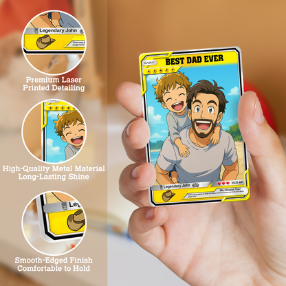 Custom Pokemon Card  - Anime-Inspired Personalized Pokemon Card for Dad | Daddy & Me Customized Poke Gift - Customizable Trading Cards - CPC-16