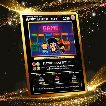 Best Dad Custom Pokemon Card by Pixel Characters  - Anime-Inspired Personalized Pokemon Card for Dad - Customizable Trading Cards with Photo - CPC-47