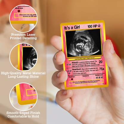 Baby Announcements Custom Pokemon Card, Pregnancy Announcement Personalized Pokemon Card, Custom Poke Card Gift for Him and Her, Birth Announcement Cards - CPC-52