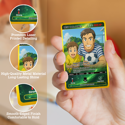 Father's Day Custom Pokemon Card  - Anime-Inspired Personalized Pokemon Card for Dad | Daddy & Me Customized Poke Gift - Customizable Trading Cards - CPC-31