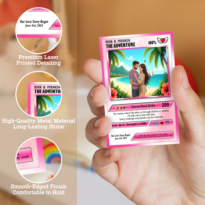 Happy Valentines Card, Custom Pokémon Cards with Anime Picture, Personalized Poke Cards Animated Style Gifts for Him and Her - CPC-72