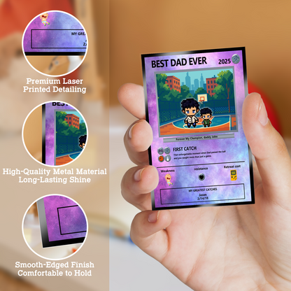 Father's Day Custom Pokemon Card by Pixel Characters  - Anime-Inspired Personalized Pokemon Card for Dad - Customizable Trading Cards with Photo - CPC-54