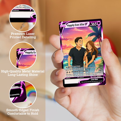 Custom Pokemon Card for Couple - Personalized Anime-Inspired Pokemon Card - Holographic Effect Available - CPC-46