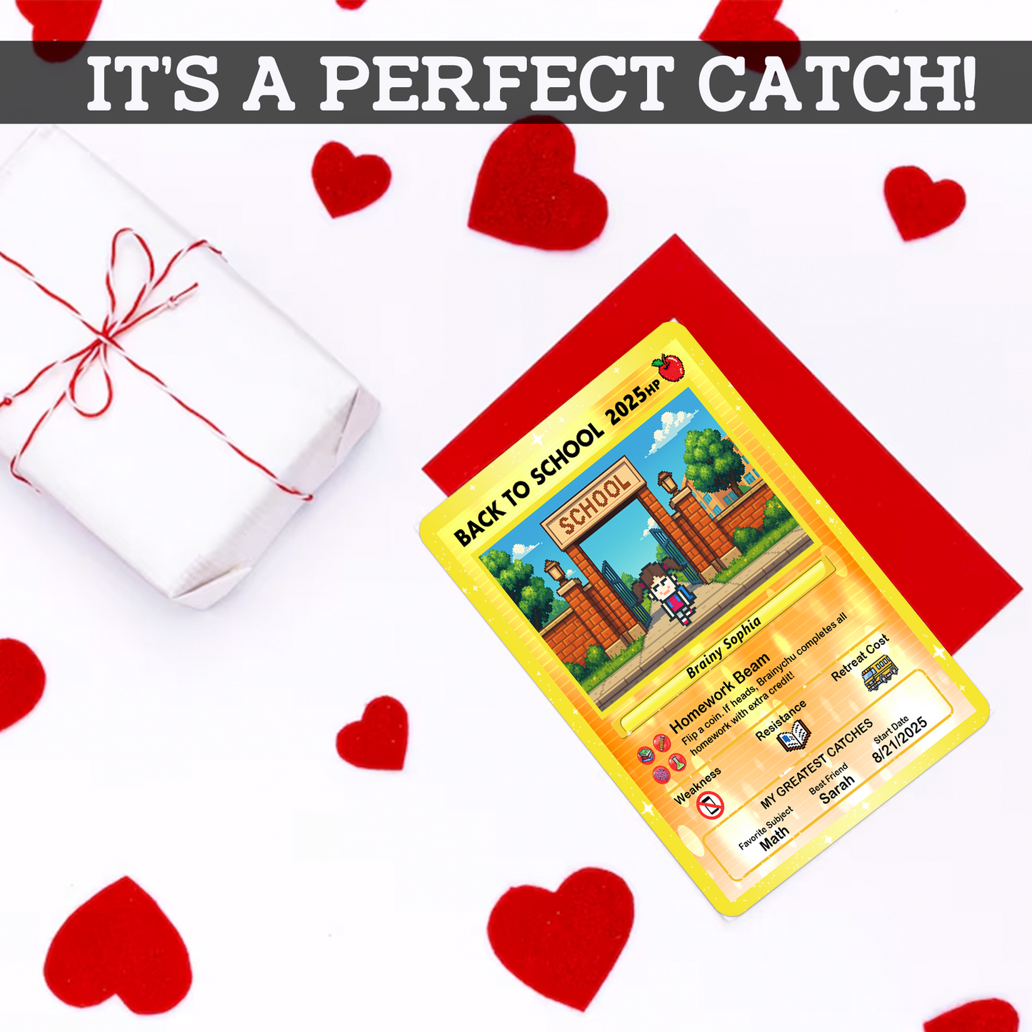 Art Characters & Anime Style Custom Pokemon Cards for Back to School, Personalized Pokemon Card for First Day of School, Gift for Students, Son, Daughter - CPC-69