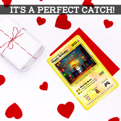 Happy Birthday Custom Pokémon Card with Art Characters, Personalized Pokémon Card for Date of Birth - CPC-11.B