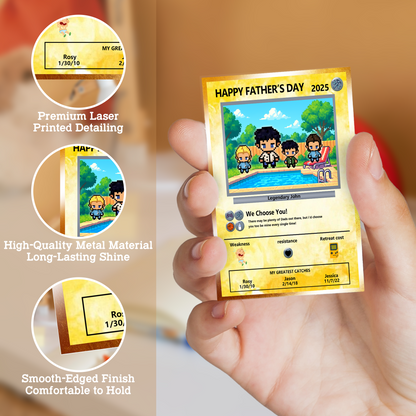 Father's Day Custom Pokemon Card by Pixel Characters  - Anime-Inspired Personalized Pokemon Card for Dad - Customizable Trading Cards with Photo - CPC-38