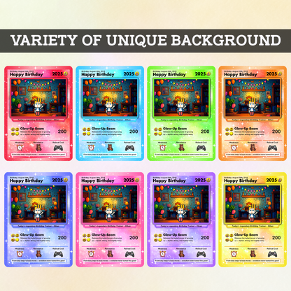 Happy Birthday Custom Pokémon Card with Art Characters, Personalized Pokémon Card for Date of Birth - CPC-11.B