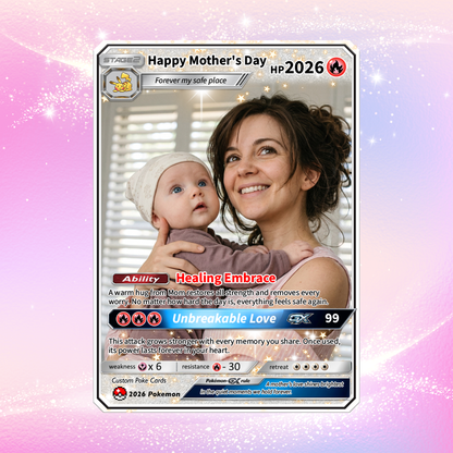 Mother’s Day Personalized Pokemon Card - Custom Pokémon Card for Mom - Customizable Gift from Husband Daughter, Son | Ghibli - Anime Style Trading Card - CPC-93