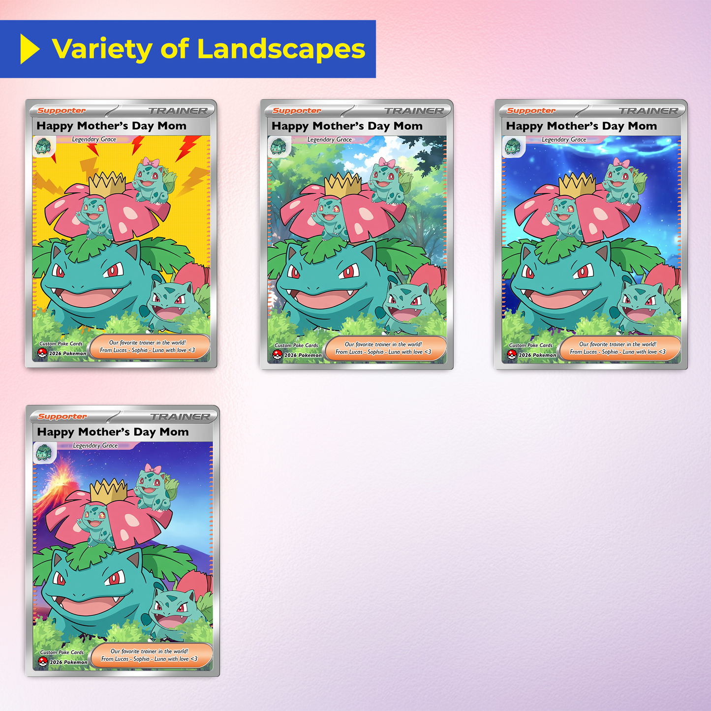 Happy Mother’s Day Trainer Mom - Personalized Pokemon Card - Custom Pokémon Card for Mom - Funny Gift from Supporters: Husband, Son & Daughter - CPC-78.B