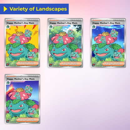 Happy Mother’s Day Trainer Mom - Personalized Pokemon Card - Custom Pokémon Card for Mom - Funny Gift from Supporters: Husband, Son & Daughter - CPC-78.B