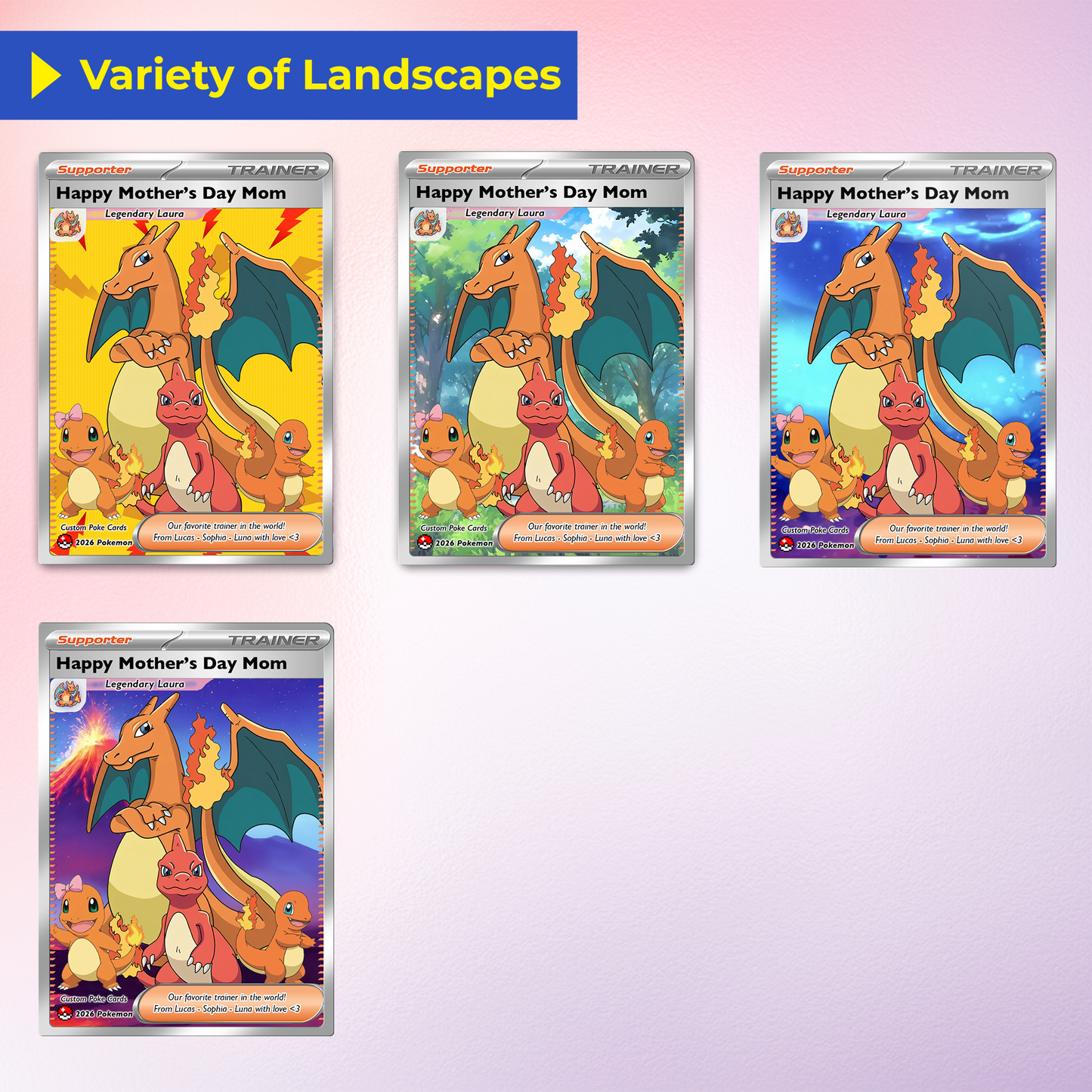 Unique Mother’s Day Custom Pokémon Card for Trainer Mom - Personalized Pokemon Card - Customizable Character Gift from Supporter, Husband, Son & Daughter - CPC-78.D