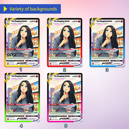 Funny Mother’s Day Custom Pokémon Card for The Shopping Master - Funny Personalized Pokemon Card - Ghibli Anime Style Customizable Gift from Husband, Son & Daughter - CPC-97