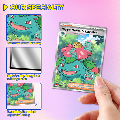 Happy Mother’s Day Trainer Mom - Personalized Pokemon Card - Custom Pokémon Card for Mom - Funny Gift from Supporters: Husband, Son & Daughter - CPC-78.B
