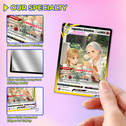 Happy Mother's Day Custom Pokémon Card for Grandma - Personalized Pokemon Card - Customizable Gift from Husband | Ghibli - Anime Style Trading Card - CPC-91