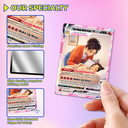 Funny Mother’s Day Personalized Pokemon Card - Custom Pokémon Card for Sleep Destroyer Mom - Anime Style Customizable Gift from Husband, Son & Daughter - CPC-90
