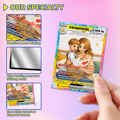 Happy Mother's Day Personalized Pokemon Card - Custom Pokémon Card for Wife - Customizable Gift from Husband | Ghibli - Anime Style Trading Card - CPC-92.B