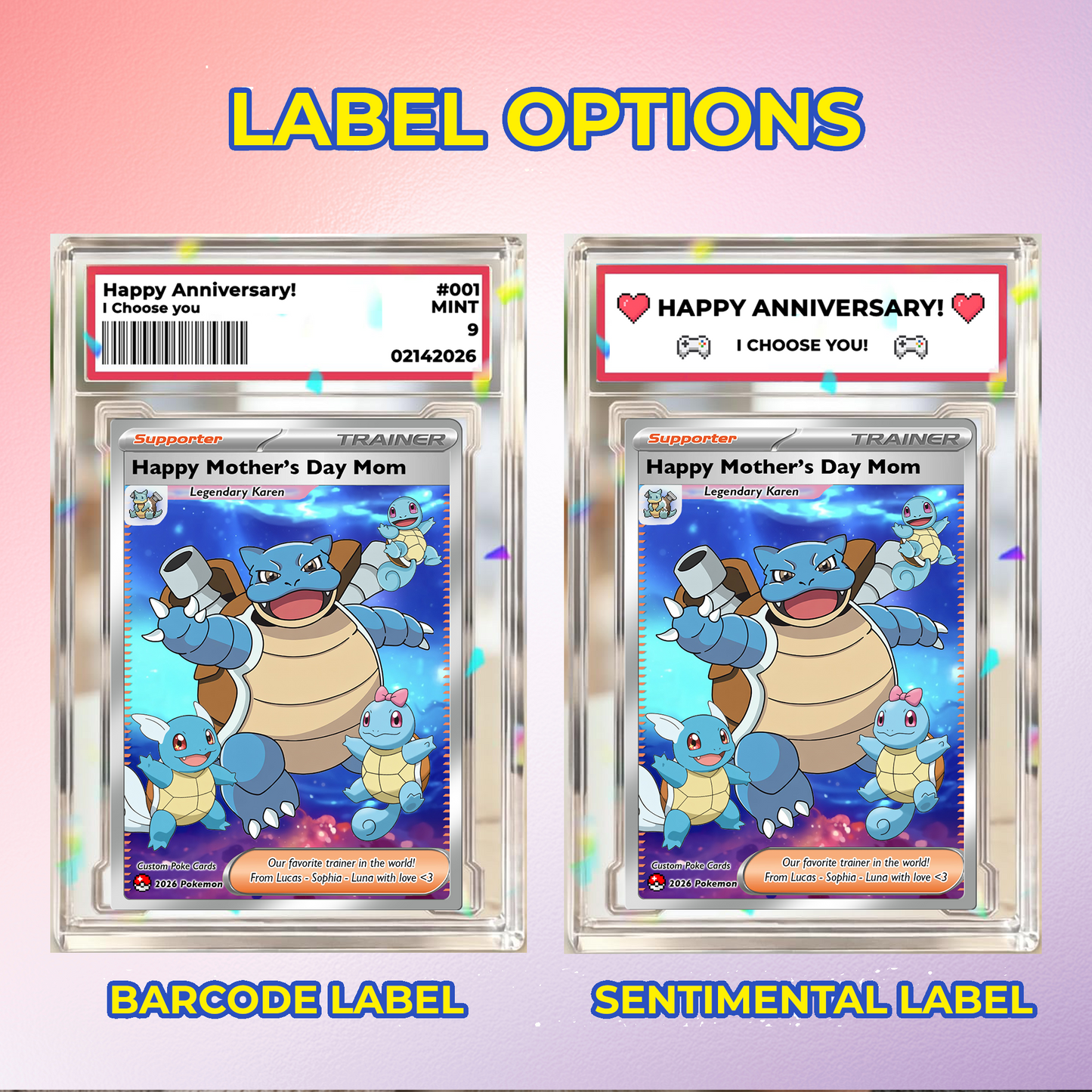 Funny Mother’s Day Custom Pokémon Card for Trainer Mom - Personalized Pokemon Card - Customizable Character Gift from Supporter, Husband, Son & Daughter - CPC-78.C