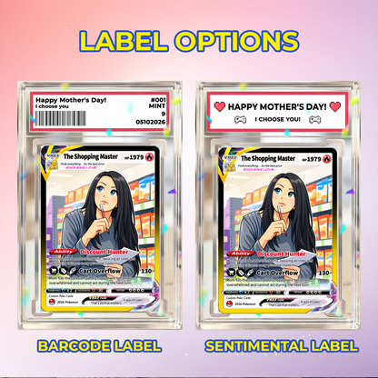 Funny Mother’s Day Custom Pokémon Card for The Shopping Master - Funny Personalized Pokemon Card - Ghibli Anime Style Customizable Gift from Husband, Son & Daughter - CPC-97