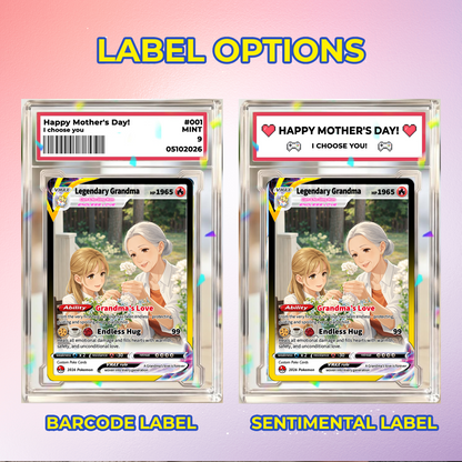 Happy Mother's Day Custom Pokémon Card for Grandma - Personalized Pokemon Card - Customizable Gift from Husband | Ghibli - Anime Style Trading Card - CPC-91