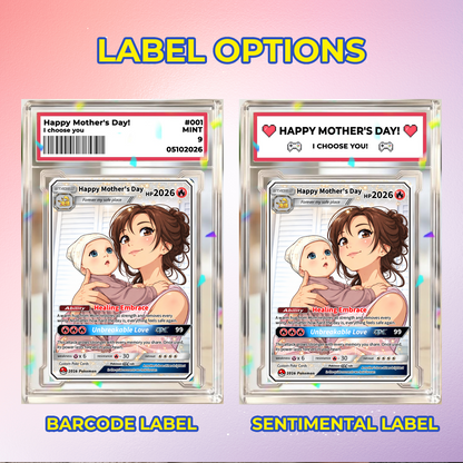 Mother’s Day Personalized Pokemon Card - Custom Pokémon Card for Mom - Customizable Gift from Husband Daughter, Son | Ghibli - Anime Style Trading Card - CPC-93