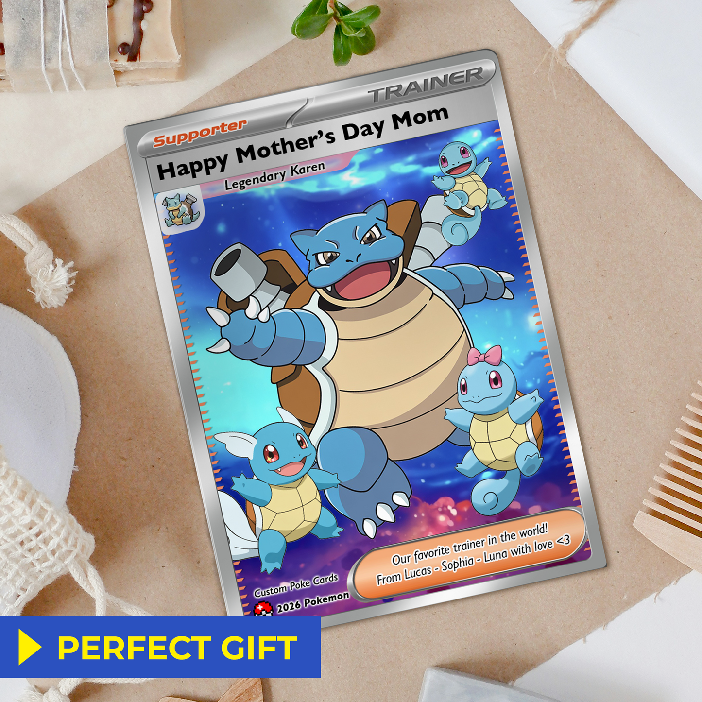 Funny Mother’s Day Custom Pokémon Card for Trainer Mom - Personalized Pokemon Card - Customizable Character Gift from Supporter, Husband, Son & Daughter - CPC-78.C