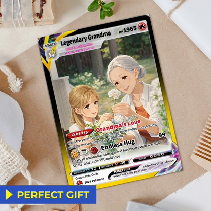 Happy Mother's Day Custom Pokémon Card for Grandma - Personalized Pokemon Card - Customizable Gift from Husband | Ghibli - Anime Style Trading Card - CPC-91