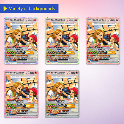 Mother’s Day Funny Custom Pokémon Card - Personalized Pokemon Card  for Food Guardian Mom - Anime Style Customizable Gift from Husband, Son & Daughter - CPC-88