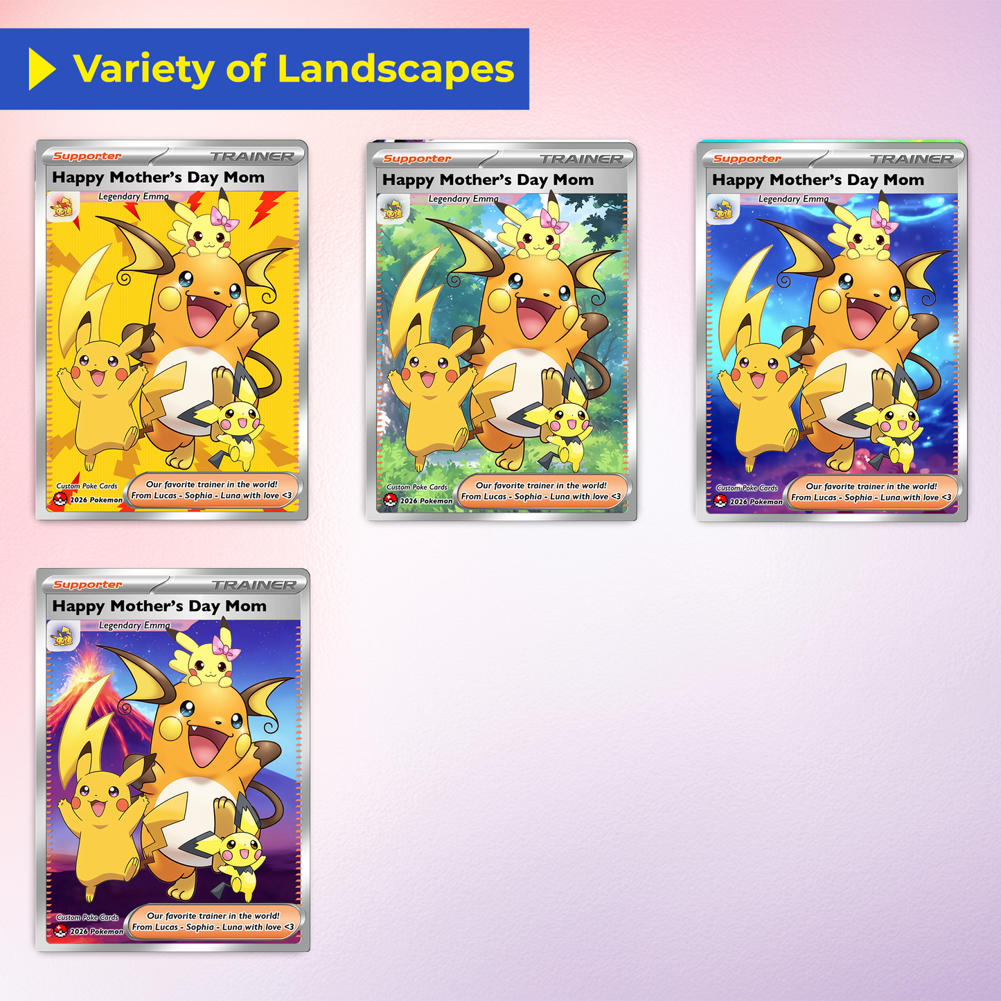 Funny Mother’s Day Personalized Pokemon Card - Custom Pokémon Card for Trainer Mom - Customizable Character Gift from Supporter, Husband, Son & Daughter - CPC-78.A