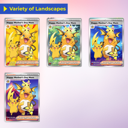 Funny Mother’s Day Personalized Pokemon Card - Custom Pokémon Card for Trainer Mom - Customizable Character Gift from Supporter, Husband, Son & Daughter - CPC-78.A